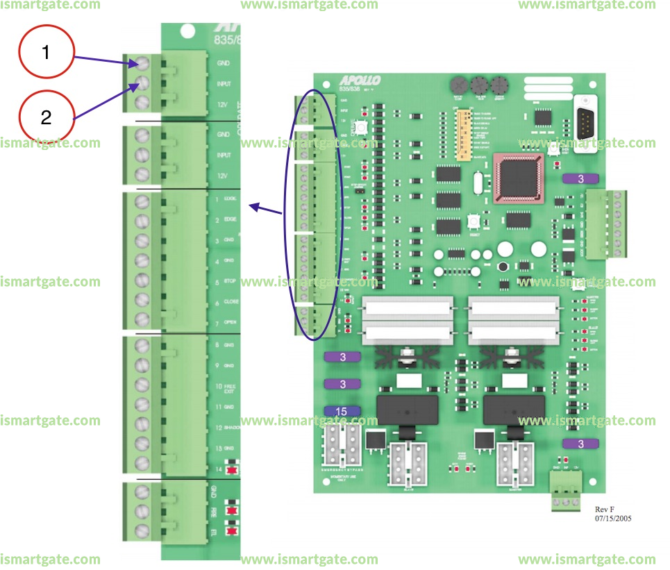smart garage door opener for Apollo 835